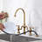 ARCORA Double-Handle High-Arc Widespread Deck Mounted Bridge Kitchen Faucet With Side Spray-98468999