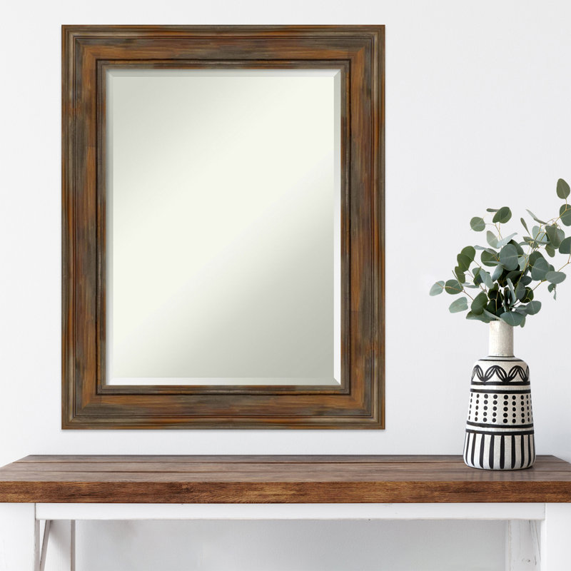 Flat Mirror, 29.88" H x 23.88" W, Brown