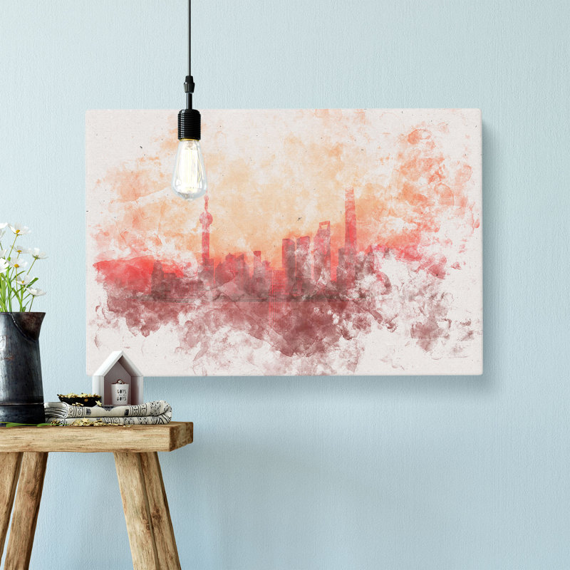 The Shanghai China Skyline - Wrapped Canvas Print, 40cm H x 60cm W x 3cm D