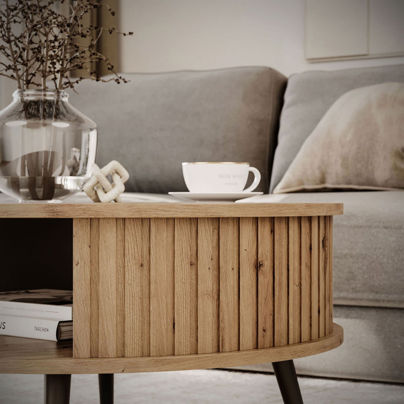 Four Leg Coffee Table with Storage, Artisan Oak