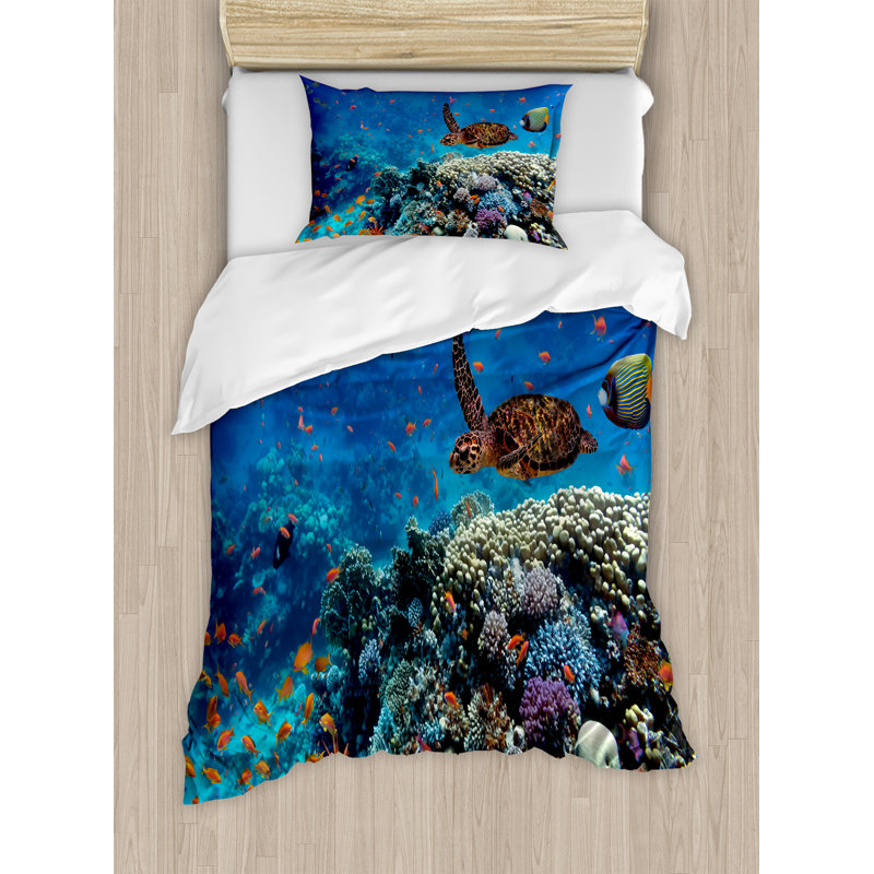 Ocean Coastal Polyester Duvet Cover, Twin