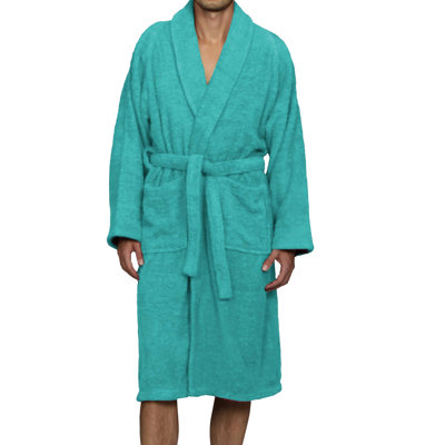 Finnian 100% Cotton Terry Cloth Mid-Calf Bathrobe with Pockets