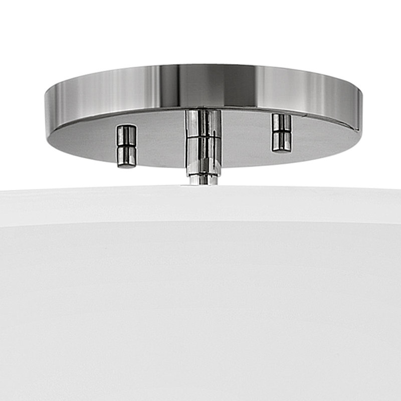 Graham Four-Light Semi-Flush Mount Ceiling Light w/ Faux Parchment Shades, Polished Nickel