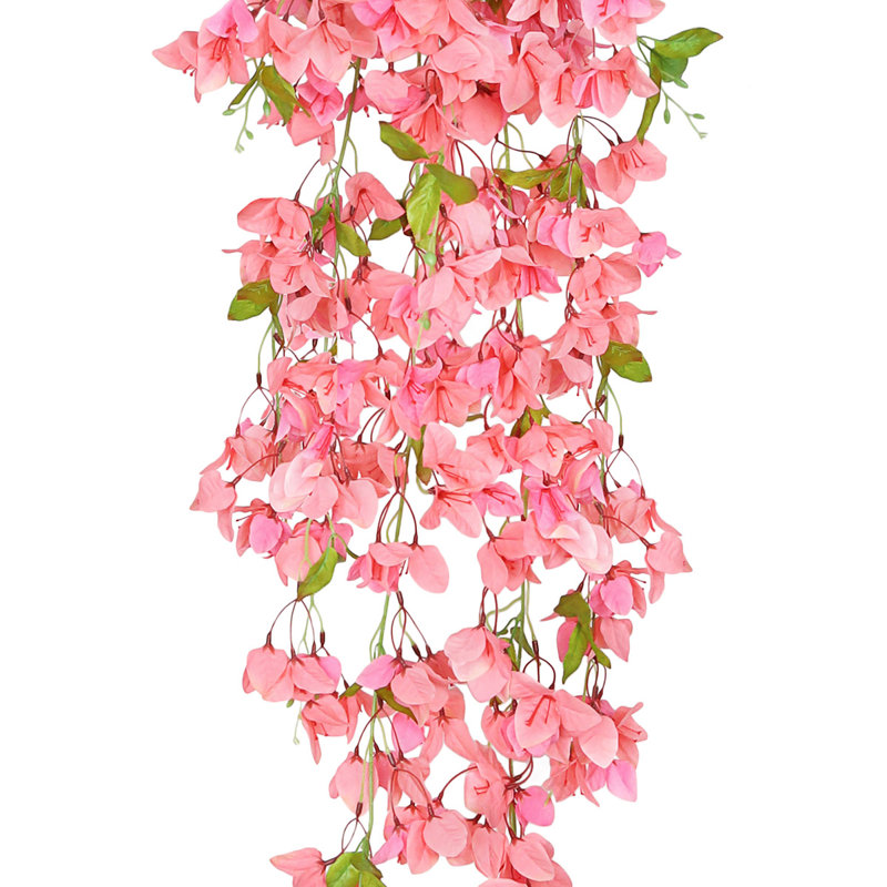 Artificial Bougainvillea Flower Hanging Bush, Peach