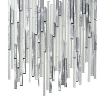 Waterfall Linear Glass And Metal Mosaic Tile
