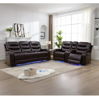 Tikiya 2 - Piece Power Breathing Leather Recline Living Room Set