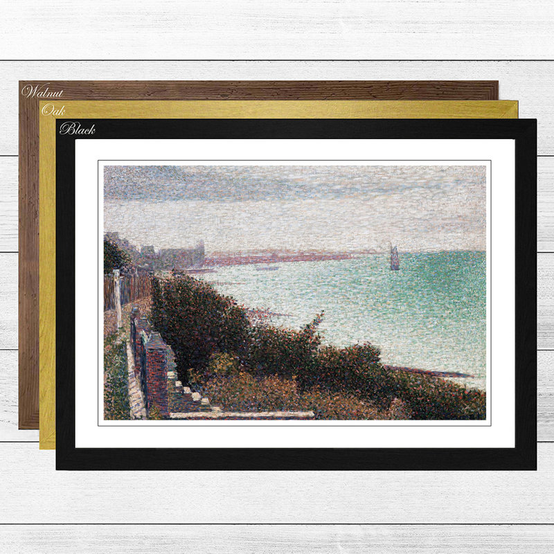 Coast Scene by Georges Seurat - Framed Print, Walnut