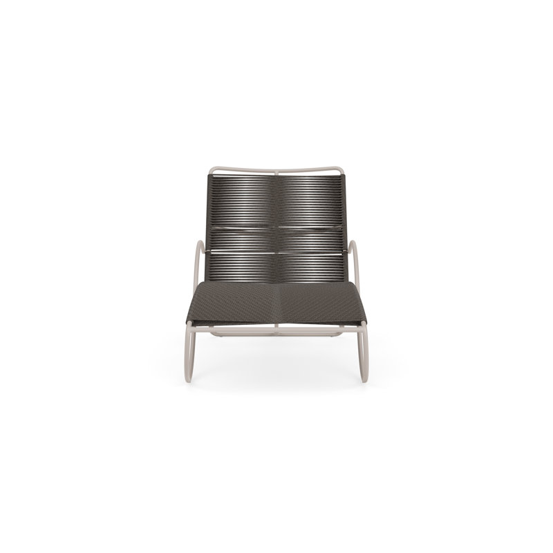 Walter Lamb Outdoor Chaise Lounge, Coal/Dove Smooth