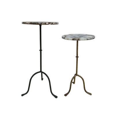 Mia Agate Stone and Iron Side Tables
