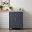 Meuble-lavabo compact avec lavabo en céramique, tablette réglable, rangement à fermeture en douceur et tiroir rabattable-744722258