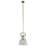 1-Light brass metal single pendant with a clear glass shade