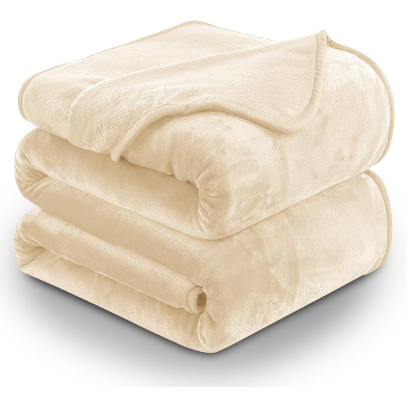 Abiram Plain Weave / Muslin Throw Blanket, 200cm x 150cm, Cream