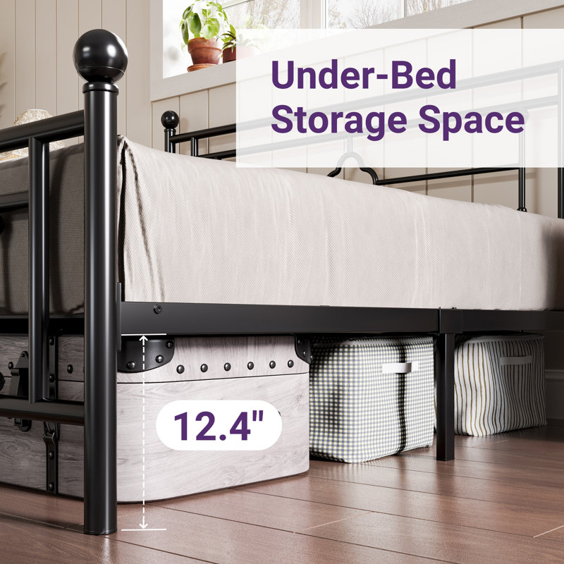 Erberto Platform Bed, Twin, Black