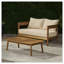 Ensemble de causeuse et de table basse Brooklyn pour salon - Canapé 1 place en bois de teck au design moderne