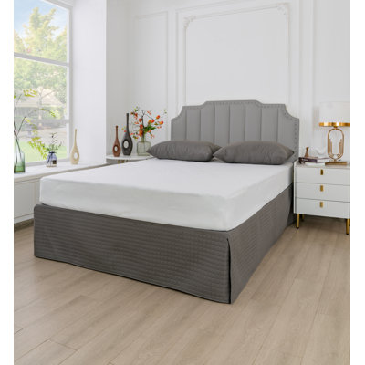 Jupe de lit matelassée 14 "Grid