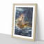 Naval Battle Ship at War - Picture Frame Graphic Art Print-56925528-56925527