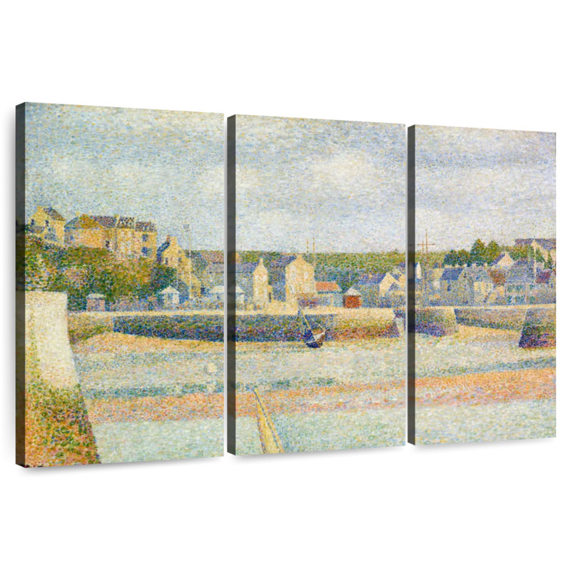 Gillard Port-En-Bessin La marée basse du port extérieur 1888, H 28 po x l 45 po