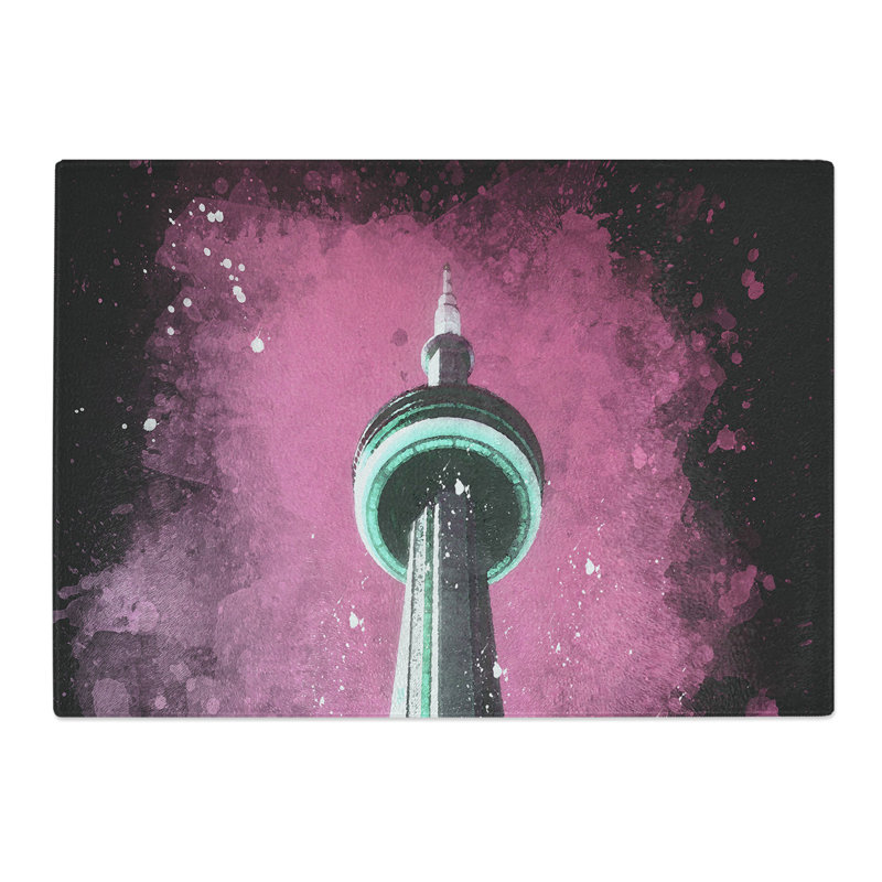 Tempered Glass CN Tower in Toronto Canada Abstract Chopping Board, 28.5 cm x 39 cm