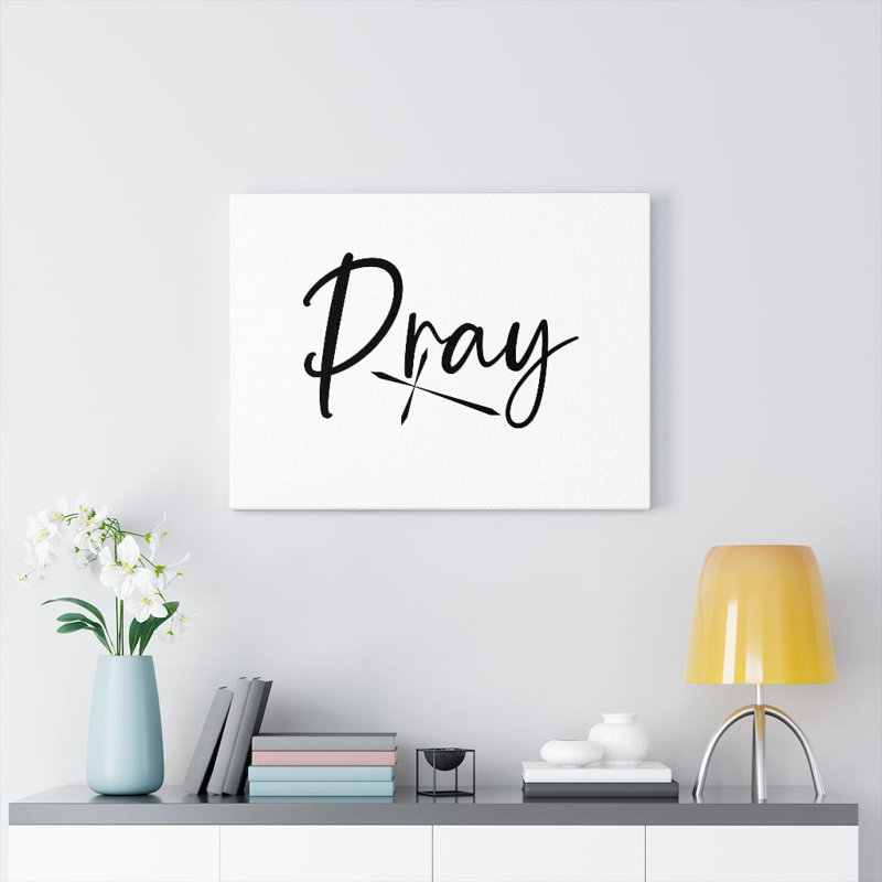 Pray Sharp Cross - Wrapped Canvas Print