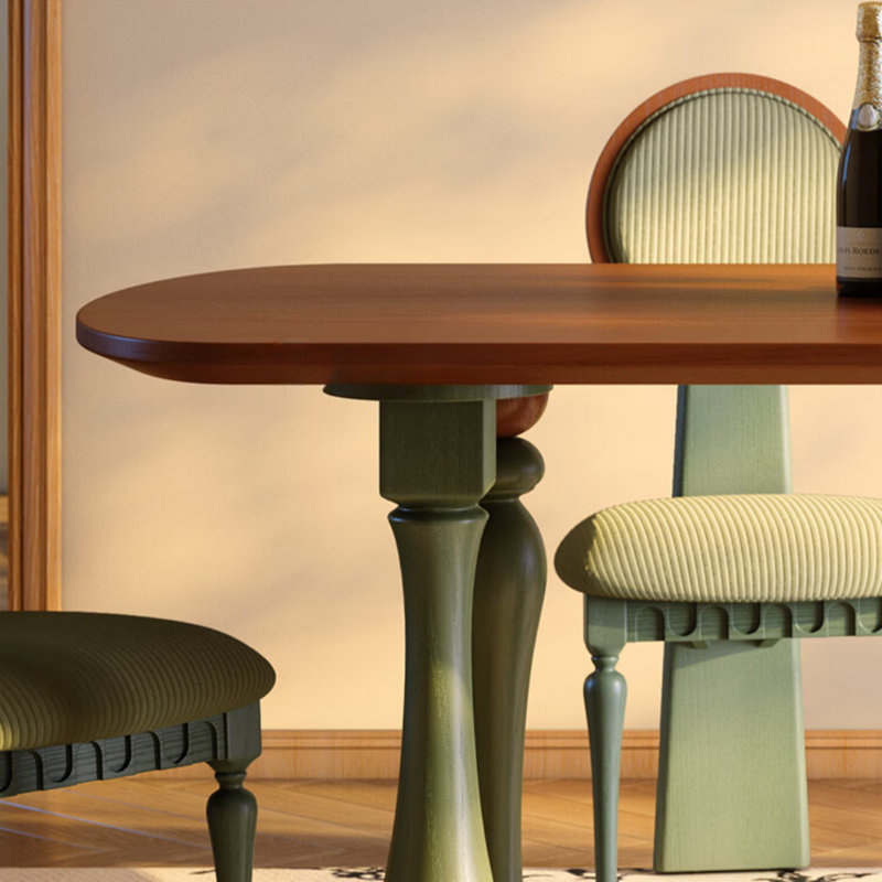 French Retro Green Dining Table