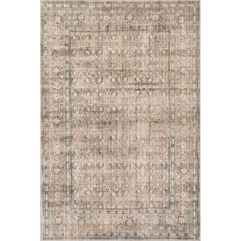  Tapis traditionnel lavable à bordure Barilas, Rectangle de 5 pi x 8 pi