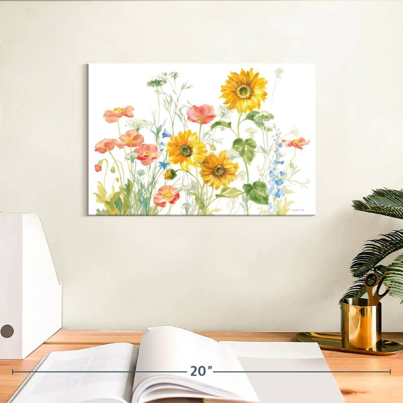 Harnek Floursack Florals On White I, H 8 po x l 12 po