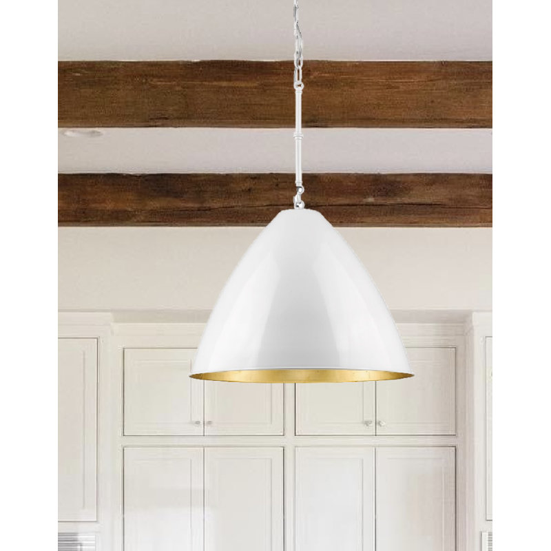 Luminaire suspendu conique à 1 lumière Felder, H 13 po x l 15 po x P 15 po