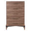 Commode à cinq tiroirs, aucun assemblage requis, finition noyer