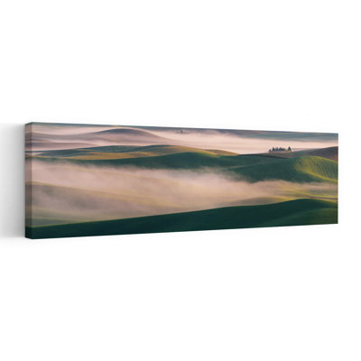 Misty Green Hills Ethereal Organic Peaceful Landscape Nature Wall Art
