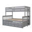 Lit superposé simple au-dessus de double avec lit gigogne simple, lit superposé séparable avec tiroirs pour la chambre à coucher-37082529