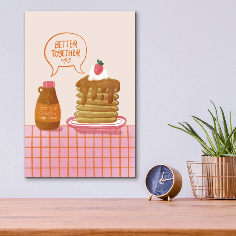  «Better Together Pancakes» par Club Daydream, art mural en verre acrylique, 12 po x 16 po