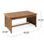 Table basse en bois 40 "x 24" 17,98 "avec patine brune pour terrasse fabriquée à la main et bronze antique, 17,98