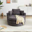 Fauteuil d'appoint pivotant gris avec rangement et housse en tissu doux