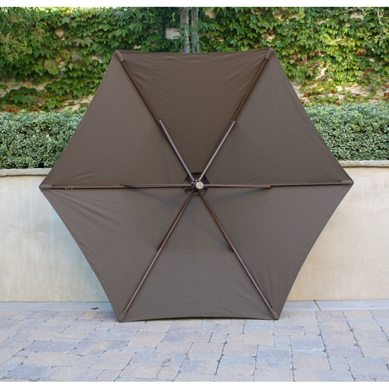 Housse de remplacement de parasol à 6 nervures market, Cacao