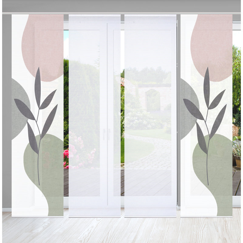 Semi Sheer Sliding Panel, Antique pink and pink