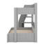 Lit superposé en bois avec escalier de rangement, lit gigogne, tablettes, ports DEL et USB-1828278394