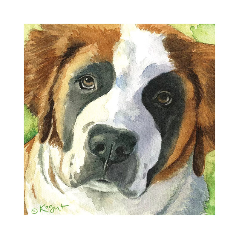 Bailey The Bernard by Teresa Kogut - Painting on Canvas, Wrapped Canvas, 45.72cm H x 45.72cm W x 1.91cm D