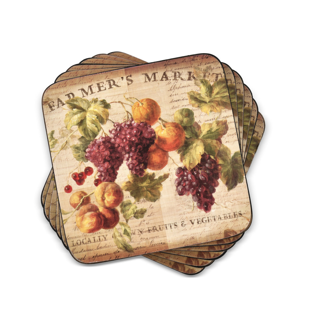 Pimpernel Abundant Fall Coasters 4"X 4" (Set of 6) Pimpernel