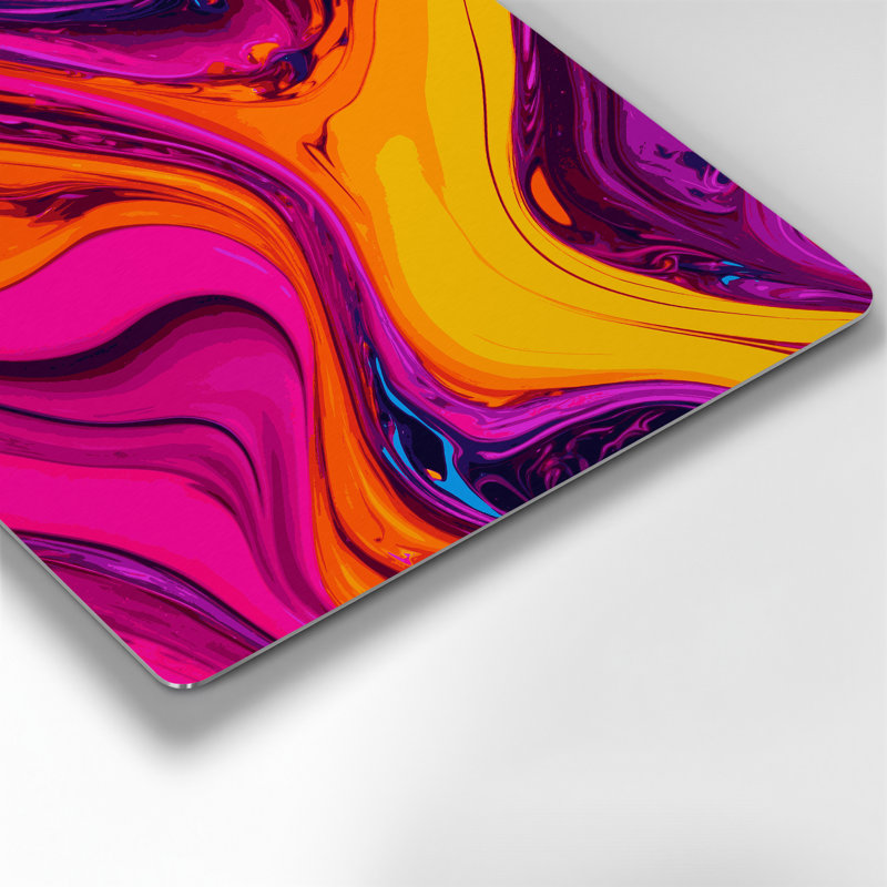 Art abstrait abstrait en métal rose 27, H 12 po x l 12 po