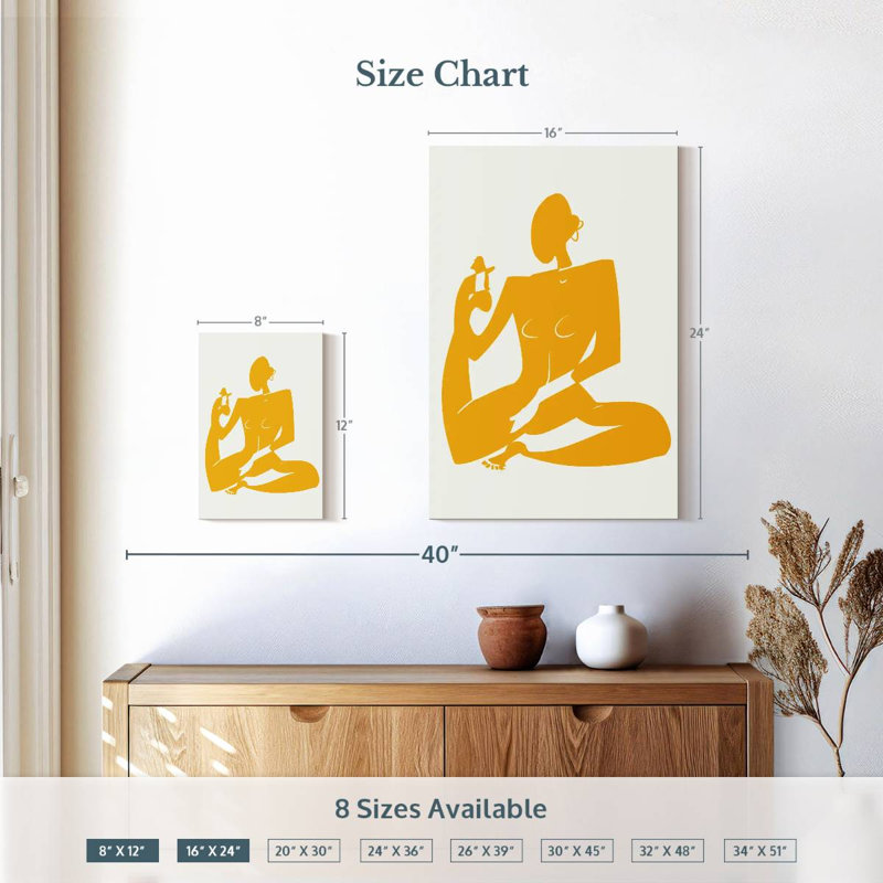 Sirpi nu de yoga en jaune, H 12 po x l 8 po