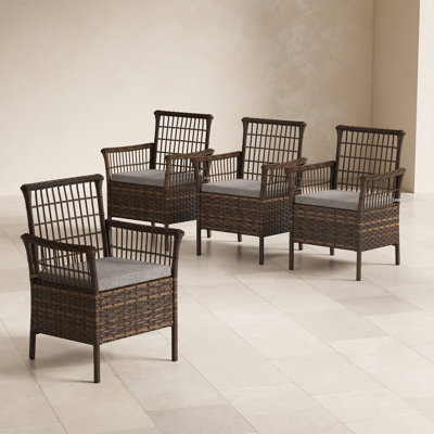 4 Pcs Wicker Patio Dinning Chairs