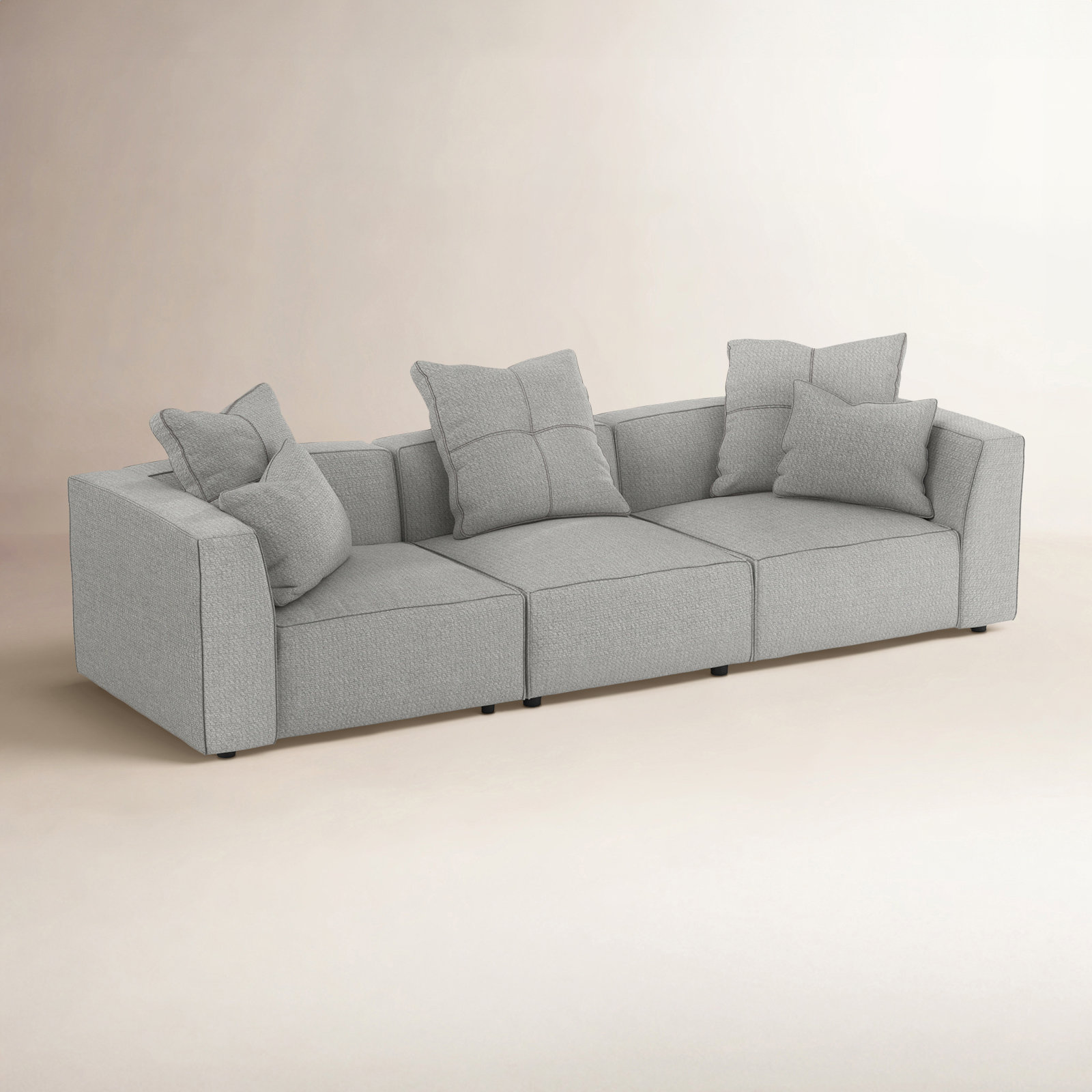 Del Modular Upholstered Sectional, Gypsy Vapor Polyester