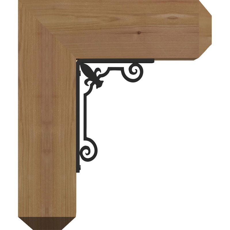 Fleur de lis simple support artisanal Ironcrest, H 16 po x P 13 1/2 po, Cèdre rouge de l'Ouest l 3 1/2 po x T 4 po (lisse