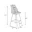 Tabouret de bar pivotant rembourré à dossier plein en rotin beige-121091465