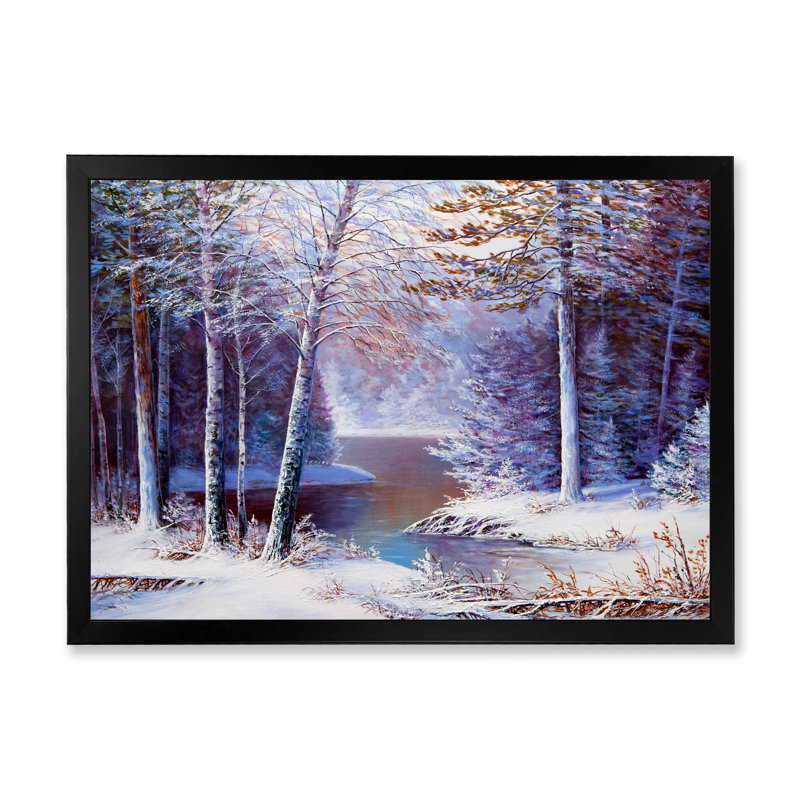 «Sunshine Through Snowy Winter Landscape», reproduction d'art sur toile, H 16 po x l 32 po x P 1 po