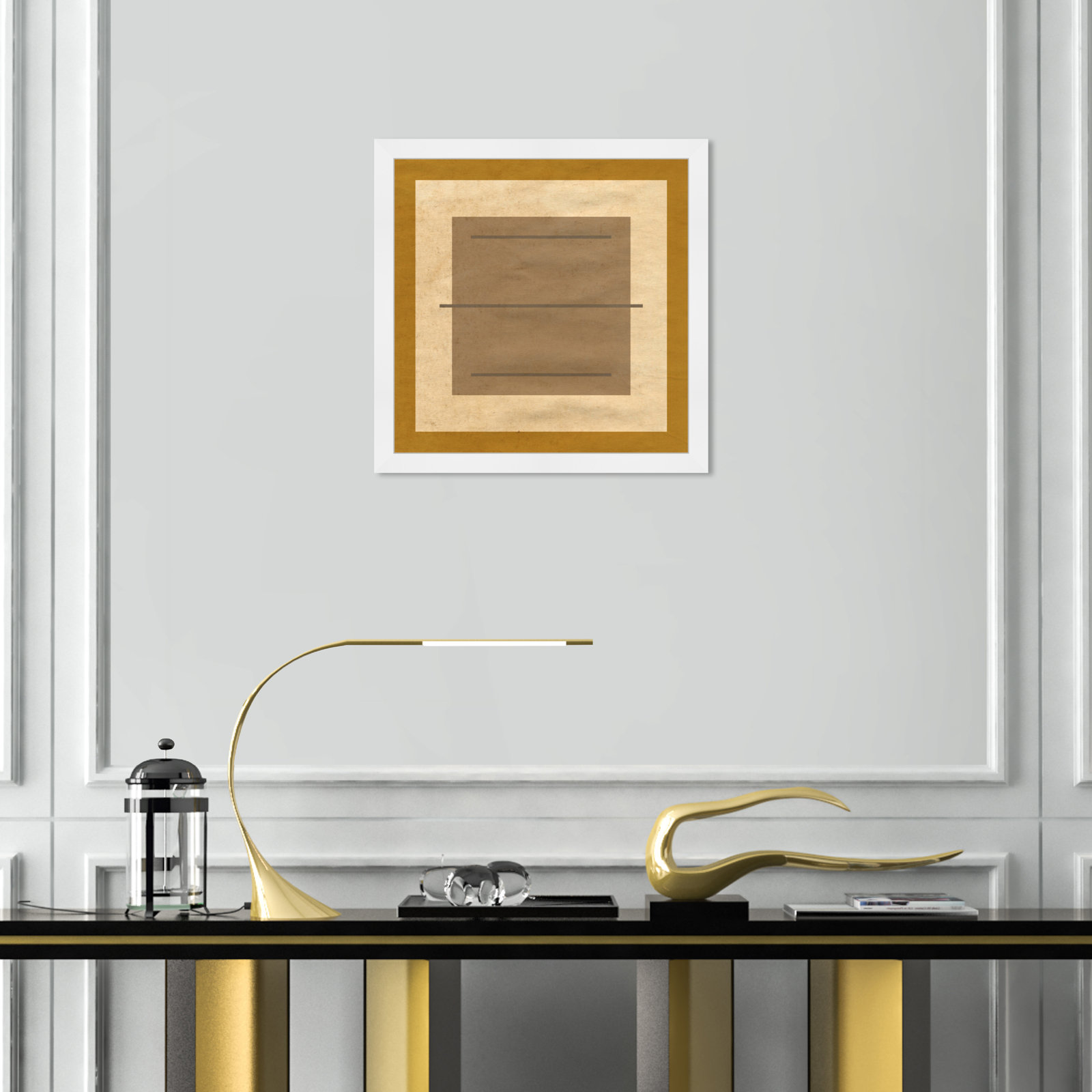 Amarillo Alberto Print by Oliver Gal, 18" H x 18" W x 0.5" D, White