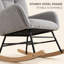 Ergonomic High-Back Rocking Chair with Ottoman, Upholstered Glider Rocker with Steel Frame and Wooden Legs for Nursery or Living Room-1600867713