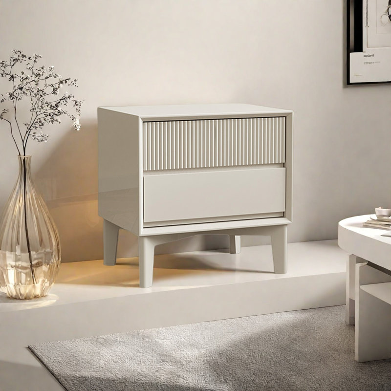 Armoire de rangement moderne et minimaliste, H 19,69 po x l 19,69 po x P 15,35 po, Crème, crème