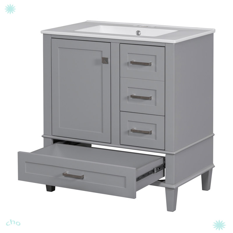 Ensemble de meuble-lavabo moderne 30 "avec lavabo, Gris