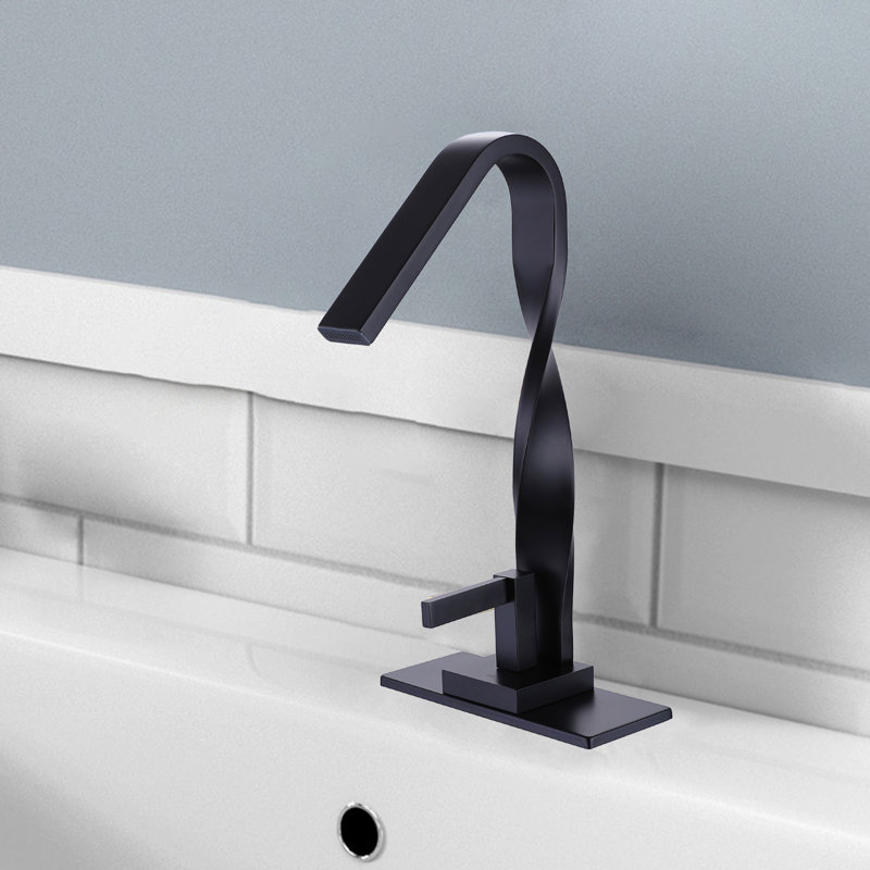 Robinet pour salle de bain à cascade, Noir mat